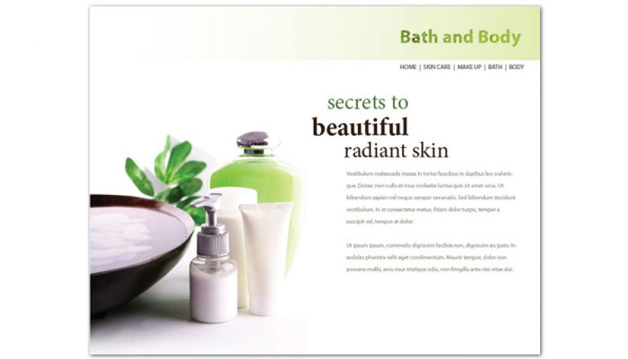 Bath body and health Website Design Layout