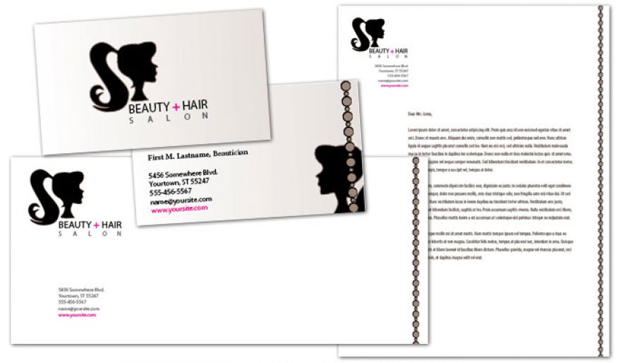 Beauty Spa Hair Salon Letterhead Design Layout