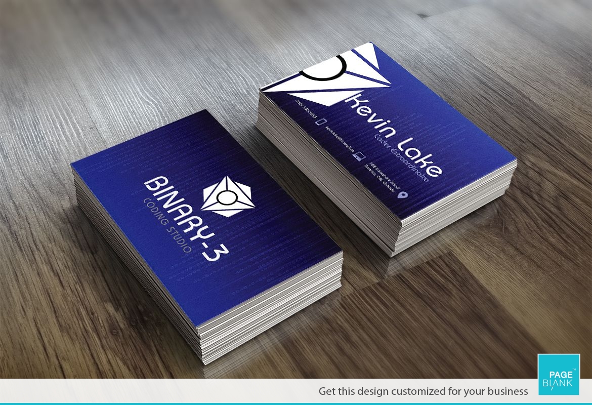 Binary Business Card Design Layout