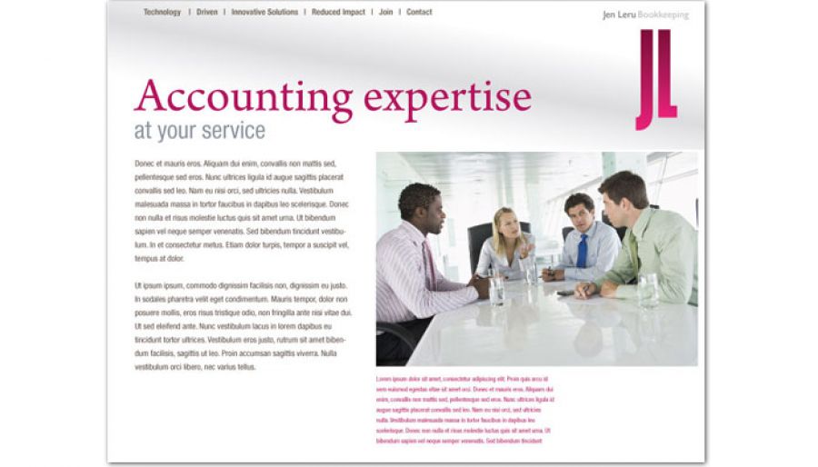 Bookkeeping Accounting Agent Website Design Layout