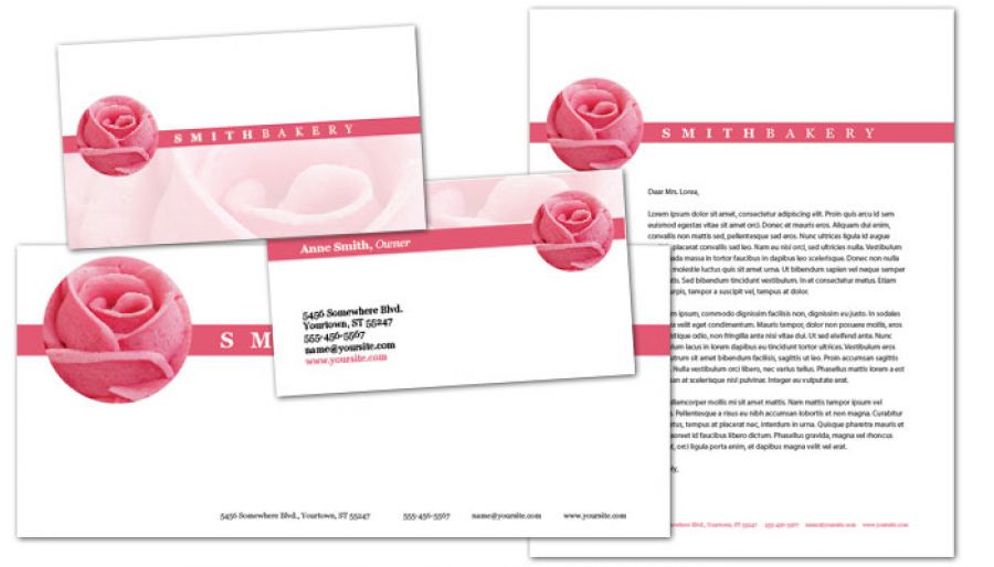 Catering Wedding Bakery Business Card Design Layout