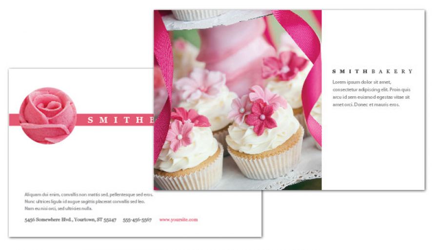 Catering Wedding Bakery Postcard Design Layout