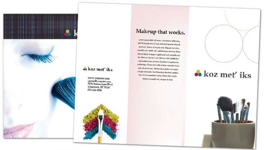 Cosmetics Makeup Consultant Tri Fold Brochure Design Layout