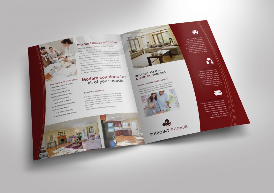 Design Company Marketing Materials Half Fold Brochure Design Layout