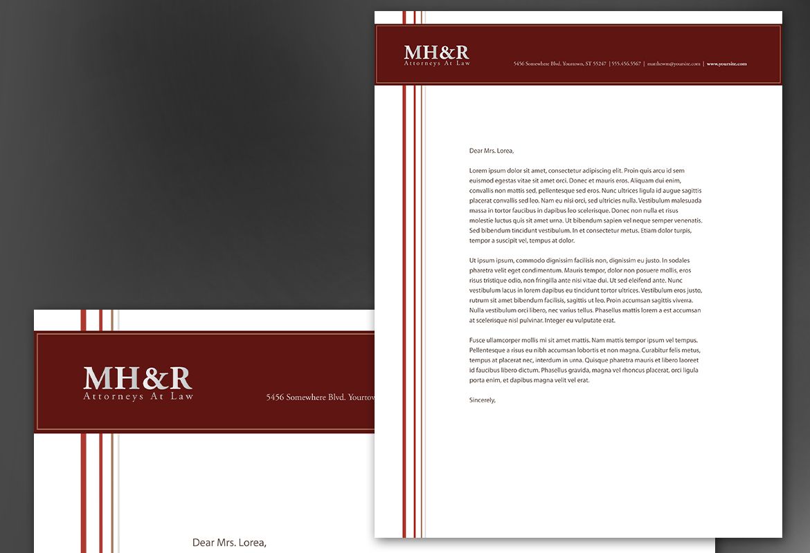 Design for Attorney and Legal Firms Letterhead Design Layout