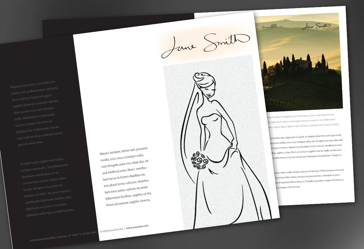 Design for Illustrator artist photographer Tri Fold Brochure Design Layout