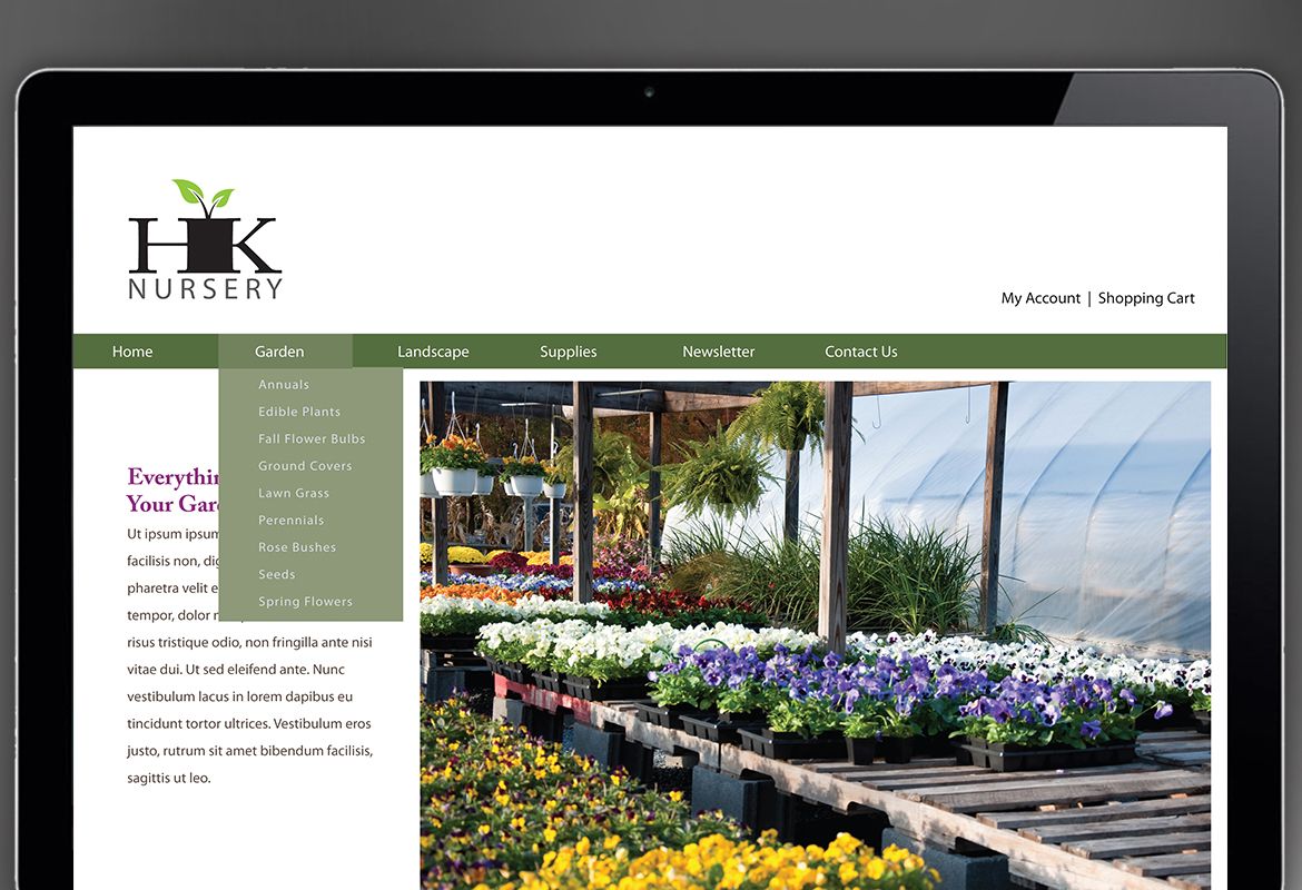 Design for nurseries amp planting centers Website Design Layout