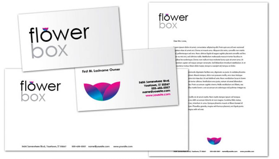 Florist Flower Shop Envelope Design Layout