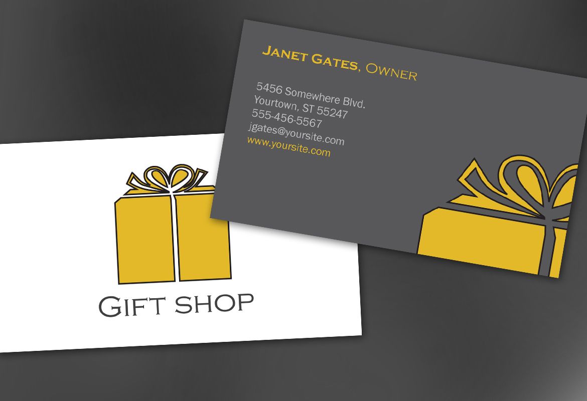 Business Card Template For Gift Shop Retail Store Order Custom 