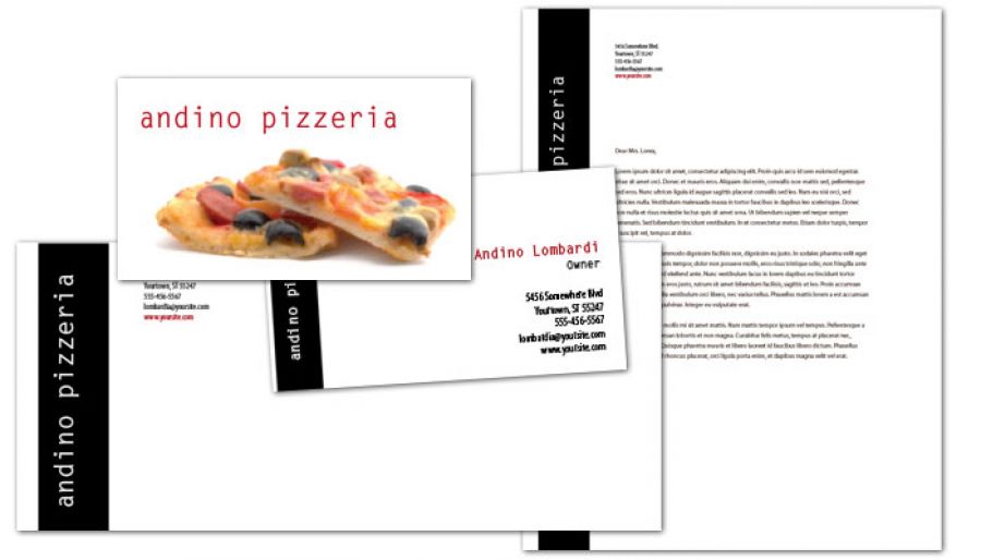 Gourmet Pizza Envelope Design Layout