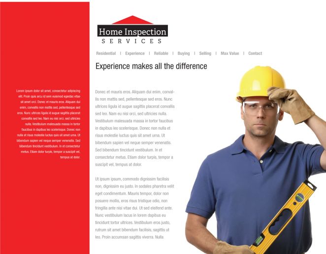 Building Inspection Services Website Design Layout