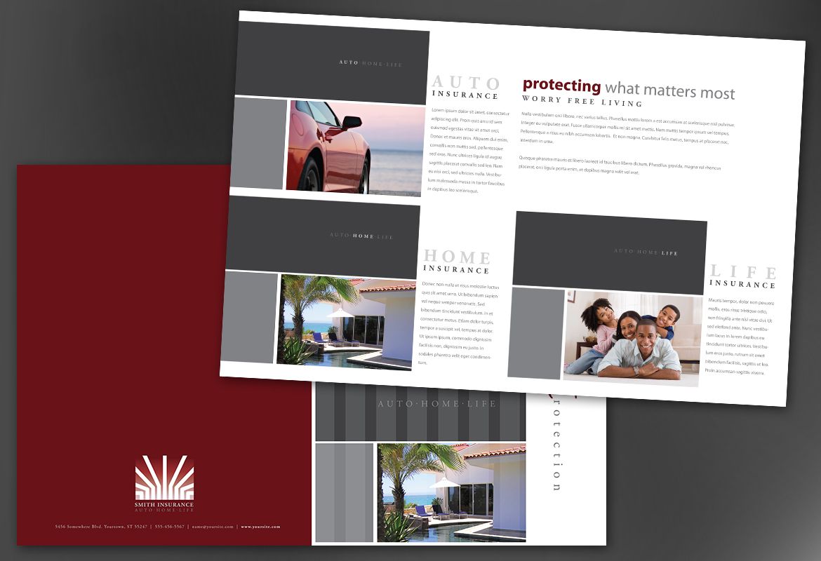 Insurance Agent Insurance Agency Half Fold Brochure Design Layout