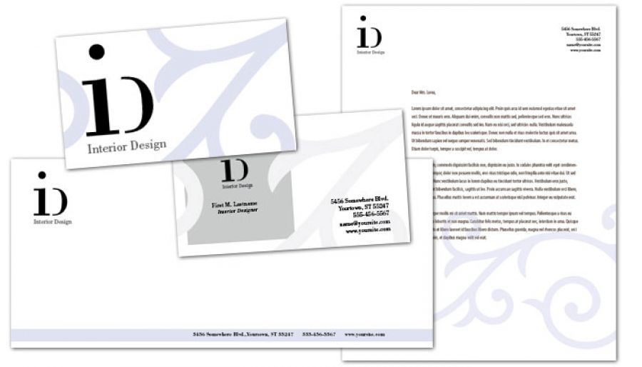 Letterhead template for Interior Design. Order Custom Letterhead design