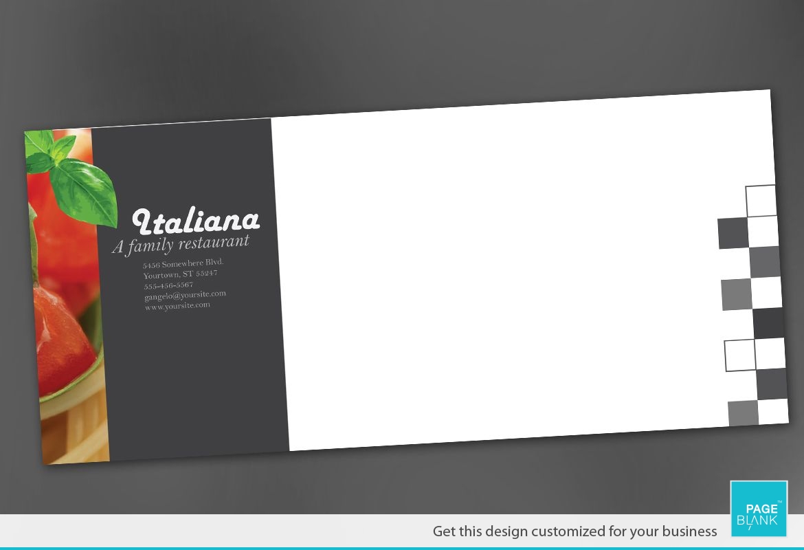 Italian restaurant Envelope Design Layout