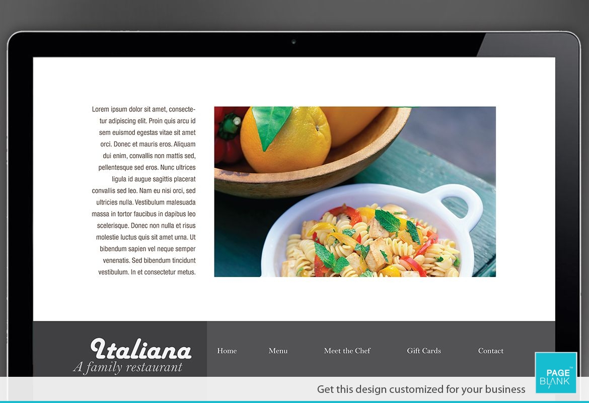 Italian restaurant Website Design Layout