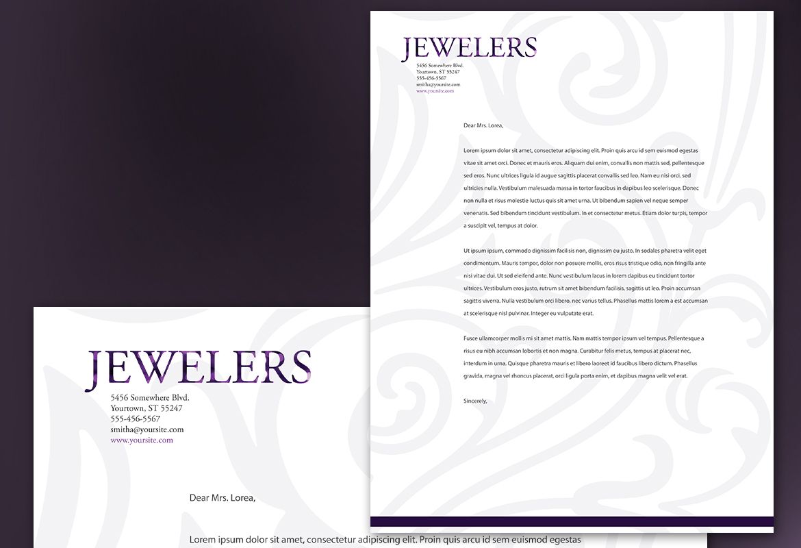 Jewelry and Retail Store Letterhead Design Layout