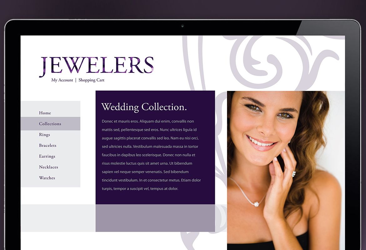 Jewelry and Retail Store Website Design Layout
