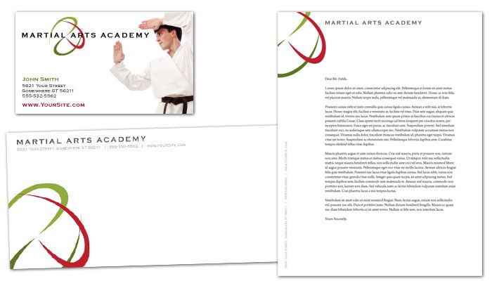 Martial Arts Instructor Schools Envelope Design Layout