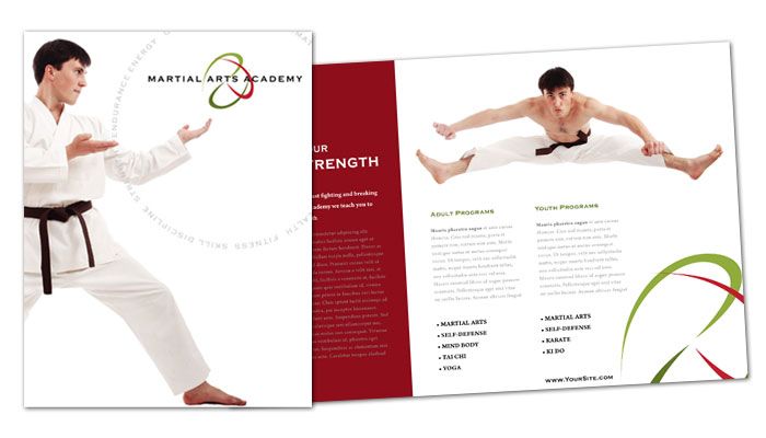 Martial Arts Instructor Schools Tri Fold Brochure Design Layout