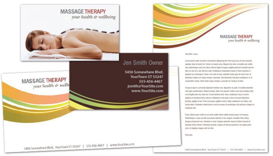 Massage Chiropractor Physical Therapy Business Card Design Layout