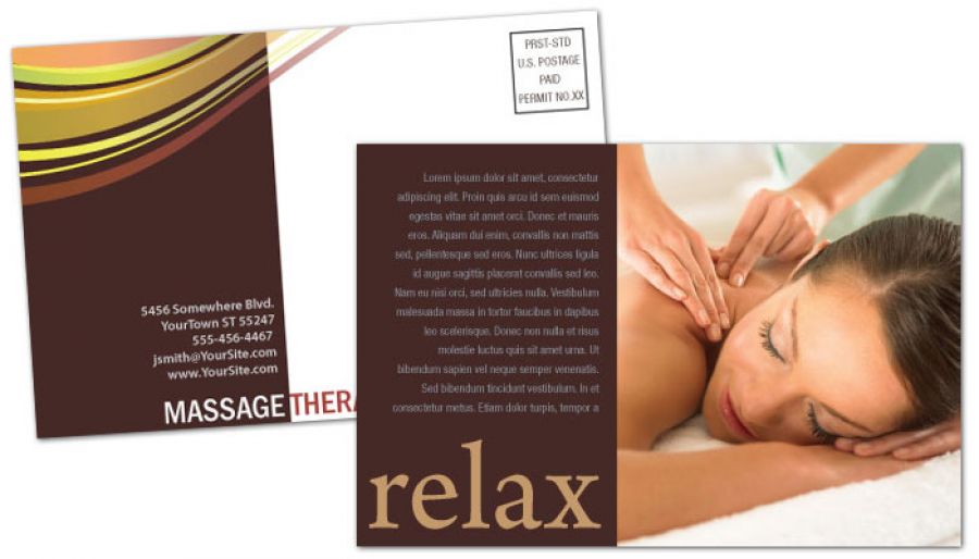Massage Chiropractor Physical Therapy Postcard Design Layout
