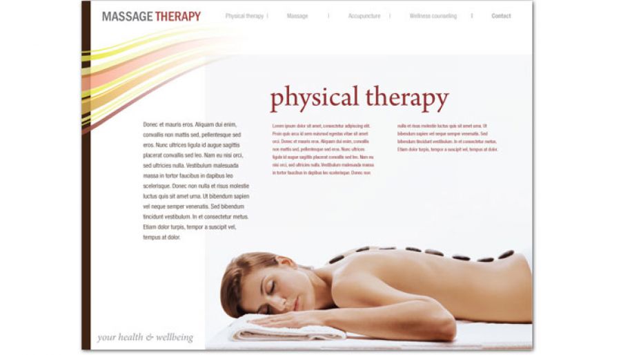 Website template for Massage Chiropractor Physical Therapy Order