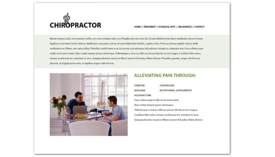 Medical Chiropractic Clinic Website Design Layout