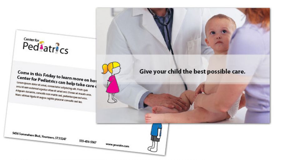 Medical Pediatric Office Postcard Design Layout