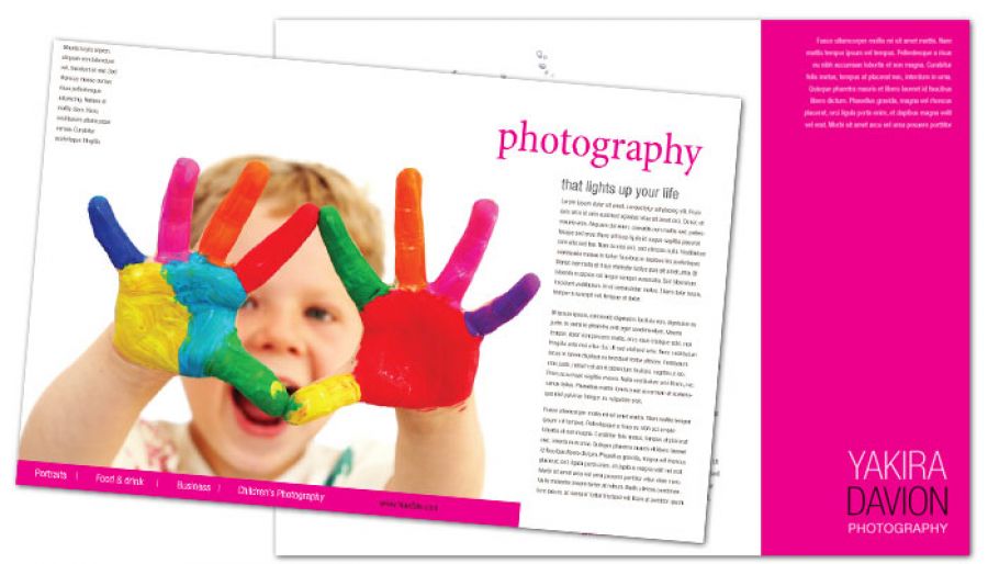 Photography Photographer Tri Fold Brochure Design Layout